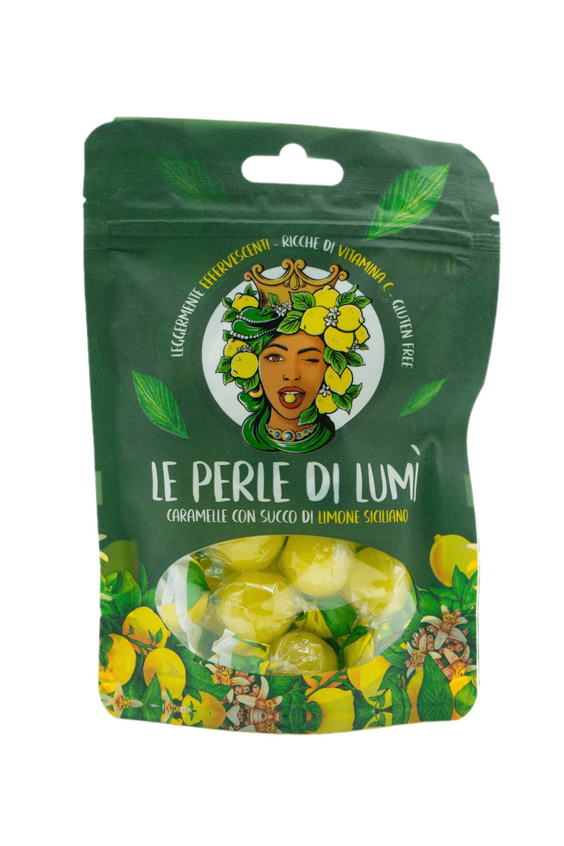 Caramelle Perle di Lumu00ec in doypack da 100gr - Gusto Limone