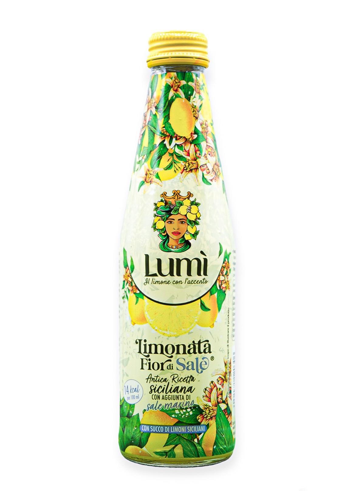 Limonata Fior di sale Lumi antica ricetta siciliana in bottiglia di vetro da 250ml