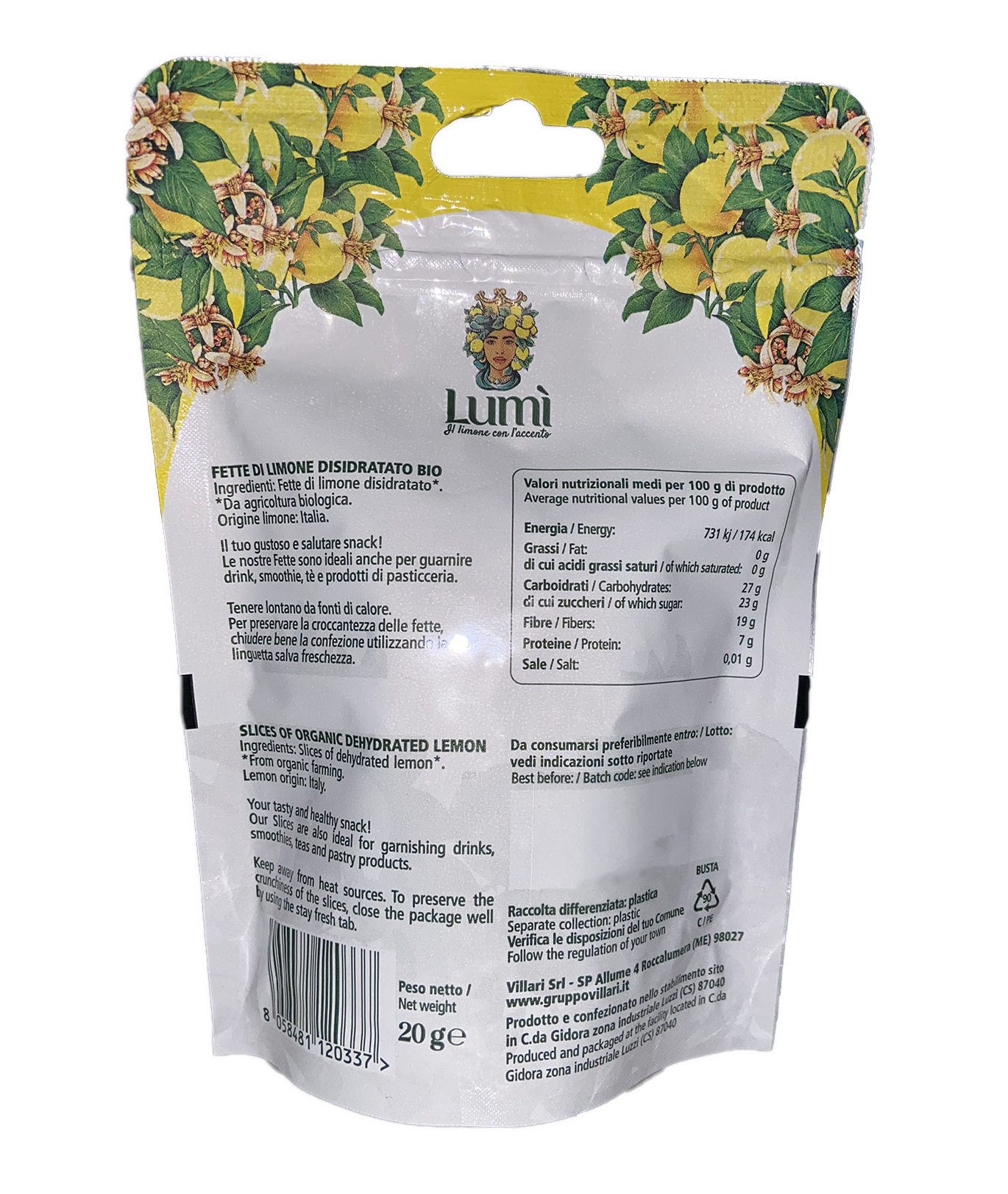 Fette disidratate di limone BIO Lumi 20gr