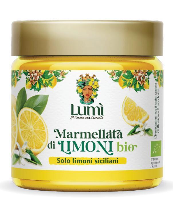 Marmellata di limone BIO Lumi - Ricetta tradizionale - Confezione da 6 vasetti da 310gr. Vasetto singolo