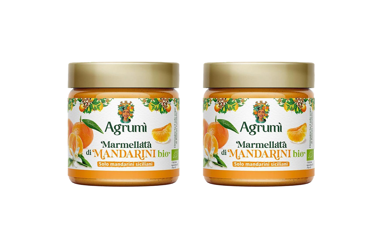 Marmellata di mandarini BIO Agrumi - Ricetta tradizionale - 2 vasetti da 310gr