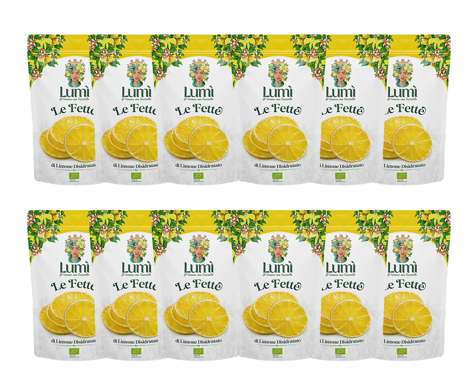 Fette disidratate di limone BIO Lumi - Confezione da 12 sacchetti da 20gr