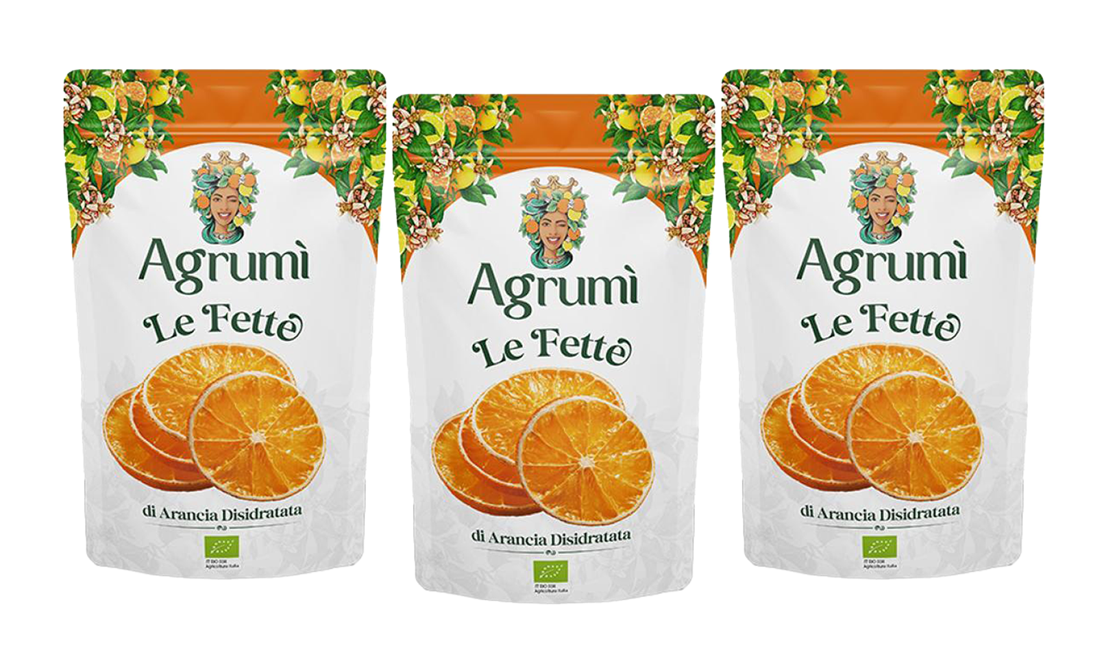 Fette disidratate di arance BIO Agrumi - Confezione da 3 sacchetti da 20gr