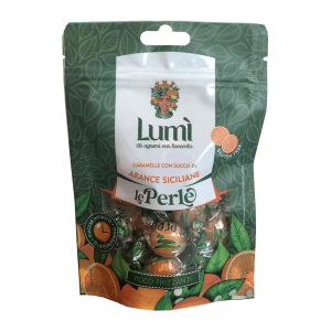 Caramelle perle di lumì in doypack da 100gr - gusto arancia