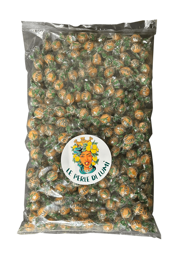 Caramelle Perle di Lumi sfuse in sacchetto da 2kg - Gusto Mandarino