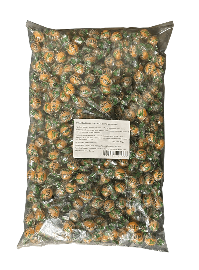Caramelle Perle di Lumi sfuse in sacchetto da 2kg - Gusto Mandarino