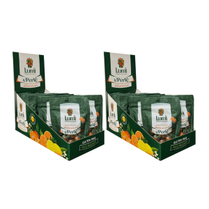 Caramelle perle di lumì box con 2 espositori da 14 doypack cad - gusto arancia