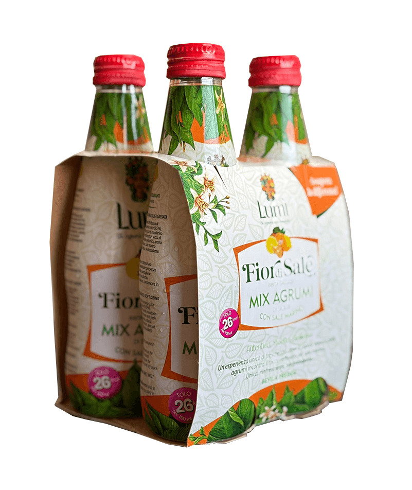 Fior di Sale al Mix di Agrumi Lumi - Cluster 4 bottiglie in vetro da 250ml