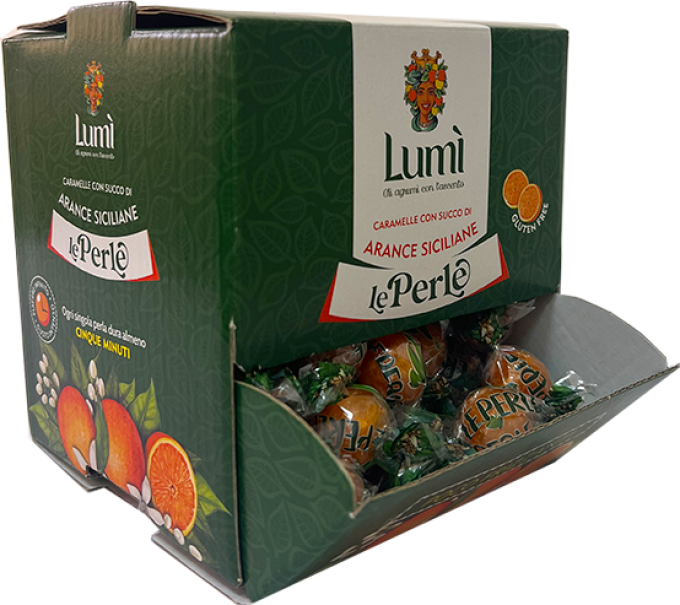 Caramelle Perle di Lumi bocca di lupo 600gr - Gusto Arancia